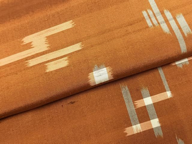 平和屋着物●上質な紬 絣文様 正絹 逸品 AABK1016fy