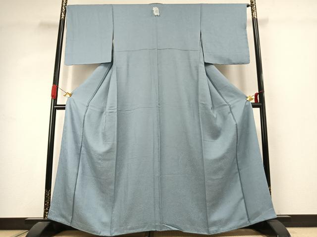 平和屋着物●上質な色無地 草花地紋 秘色色 正絹 逸品 未使用 AABK1021fy