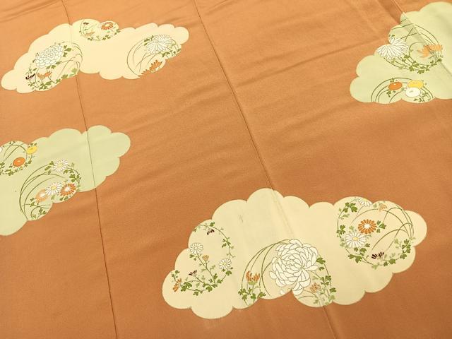 平和屋着物●銀座 志ま亀 訪問着 雲取り花文 金彩 たとう紙付き 正絹 逸品 AABK1028fy