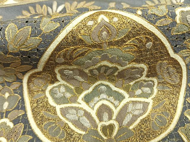平和屋着物●訪問着 中国三大刺繍 汕頭刺繍 スワトウ刺繍 総刺繍 吉祥花文 暈し染め 金糸 正絹 逸品 AABK1031fy