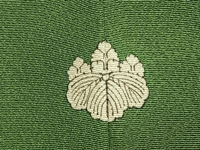 平和屋着物●上質な色無地 松葉色 正絹 逸品 AABK1034fy