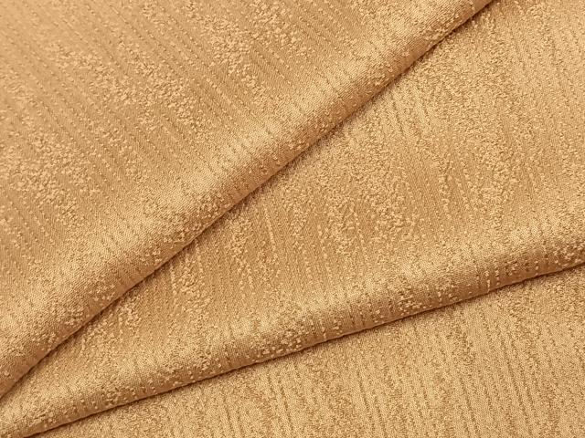 平和屋着物●上質な色無地 よろけ縞地紋 飴色 正絹 逸品 AABK1038fy