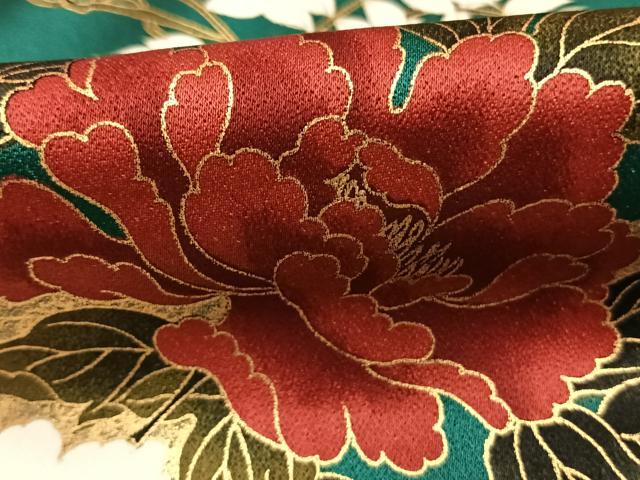 平和屋着物●豪華振袖 草花文 金彩 正絹 逸品 AABK1043fy