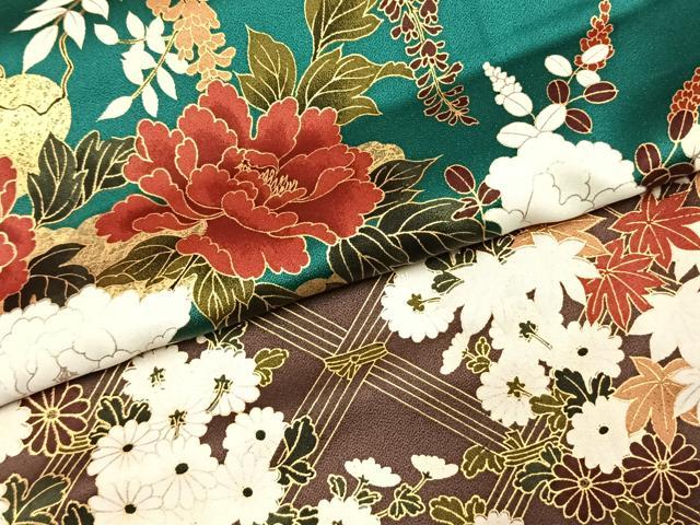 平和屋着物●豪華振袖 草花文 金彩 正絹 逸品 AABK1043fy