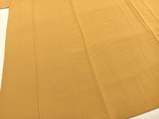 平和屋着物●上質な色無地 山吹茶色 正絹 逸品 AABK1045fy