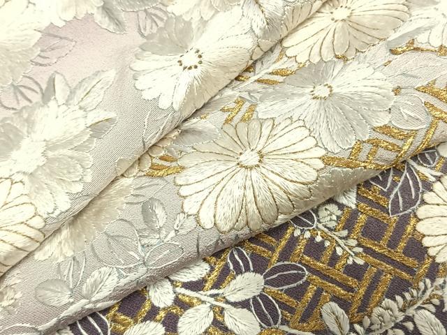 平和屋着物●豪華色留袖 総刺繍 草花文 暈し染め 金糸 正絹 逸品 AABK1048fy
