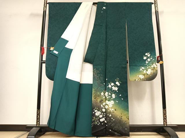 平和屋着物●豪華振袖 枝花文 暈し染め 金彩 やまと誂製 正絹 逸品 AABK1057fy
