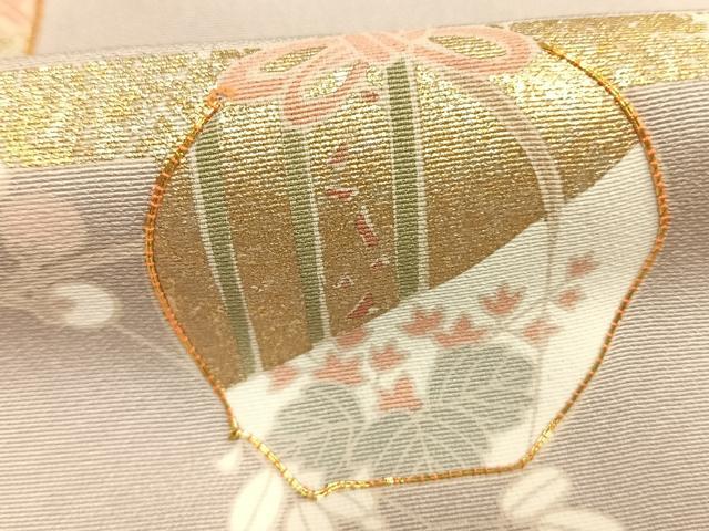 平和屋着物●訪問着 駒刺繍 枝梅文 金彩 正絹 逸品 AABK1066fy