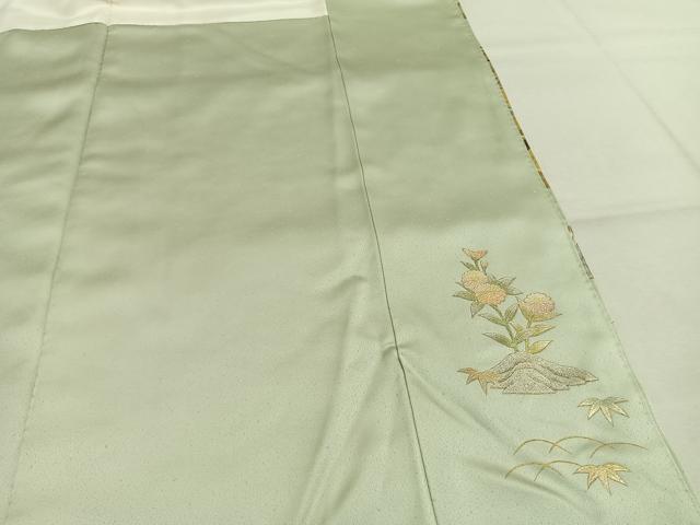 平和屋着物●訪問着 作家物 螺鈿 風景花文 金銀彩 正絹 逸品 AABK1080fy