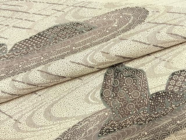 平和屋着物●本場染大島紬 訪問着 作家物 石庭 正絹 逸品 AABK1082fy