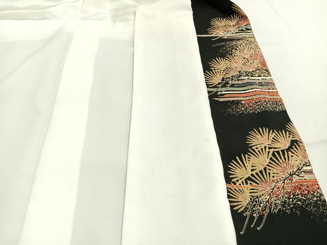 平和屋着物●豪華黒留袖 枝松文 金彩 高島屋扱い 正絹 逸品 AABK1094fy