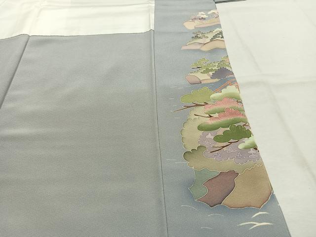 平和屋着物●本加賀友禅作家 西川健一 訪問着 風景文 暈し染め 正絹 逸品 AABK1100fy