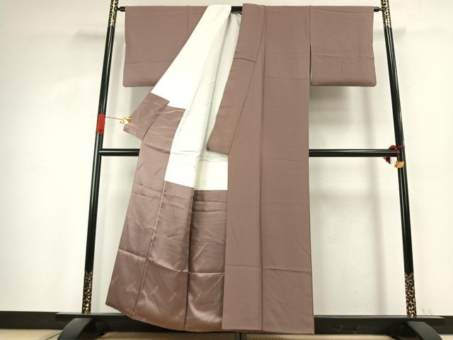 平和屋着物●二代目清次郎 手描き 色無地 梅染色 正絹 逸品 AABK1111fy