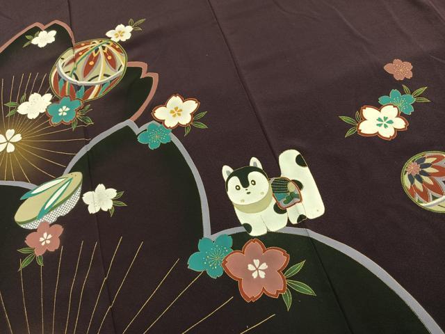 平和屋着物●豪華振袖 鞠 舞桜文 暈し染め 金彩 正絹 逸品 AABK1118fy