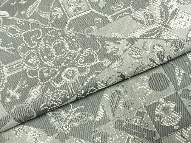 平和屋着物●お召 天目織 切嵌花蝶文 さが美扱い 胴抜き仕立て 正絹 逸品 AABK1120fy