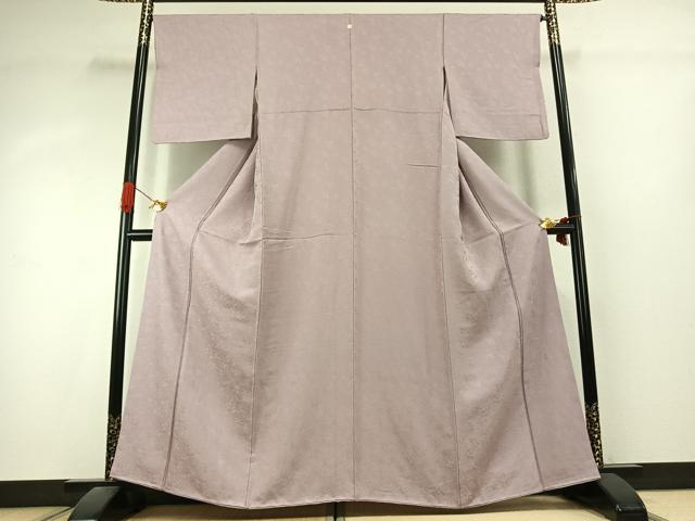 平和屋着物●上質な色無地 南天地紋 鴇鼠色 正絹 逸品 AABK1121fy