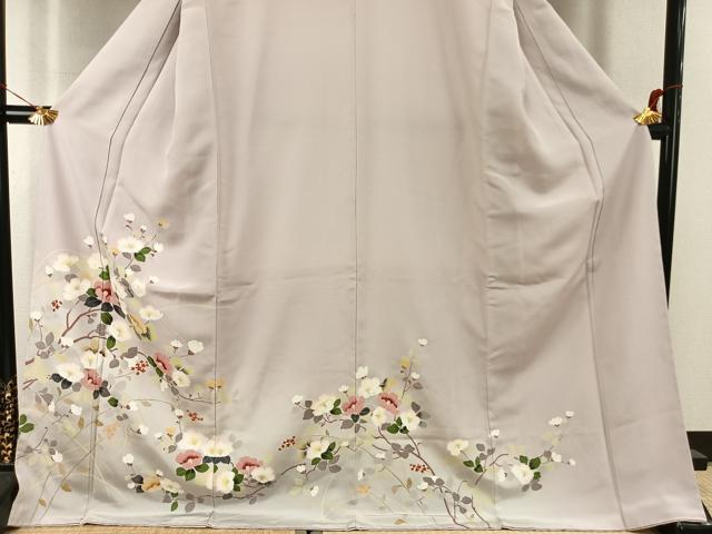 平和屋着物●訪問着 友禅 枝花文 暈し染め ロング丈 正絹 逸品 未使用 AABK1134fy