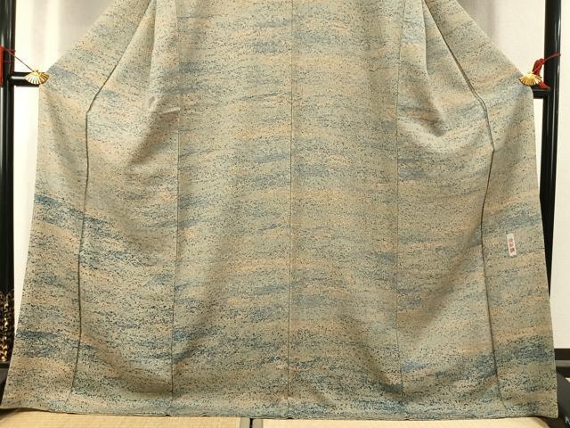 平和屋着物●野の陶人 加藤唐九郎 陶彩染 膨れ織り 訪問着 霞文 ロング丈 正絹 逸品 AABK1139fy