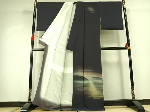 平和屋着物●訪問着 風景文 暈し染め 正絹 逸品 未使用 AABK1141fy