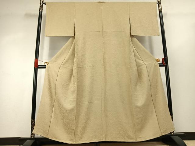 平和屋着物●上質な色無地 風景地紋 蒸栗色 正絹 逸品 AABK1144fy