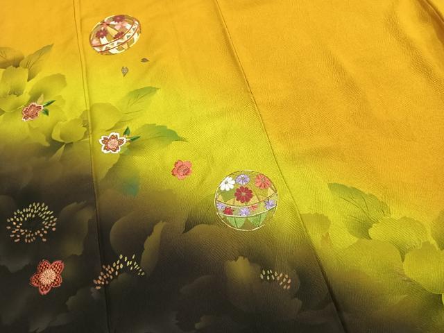 平和屋着物●豪華振袖 駒刺繍 毬 舞桜文 暈し染め 金彩 正絹 逸品 未使用 AABK1146fy
