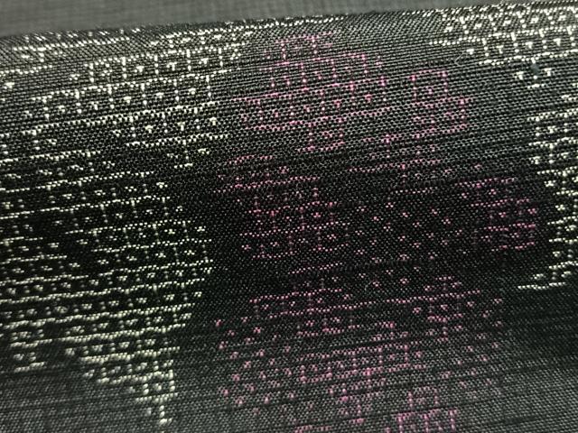 平和屋着物●結城紬 100亀甲 葡萄蔦の葉文 正絹 逸品 AABK1148fy