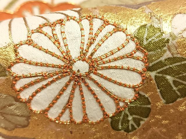 平和屋着物●銀座きしや 訪問着 駒刺繍 絞り 松竹梅 金彩 正絹 逸品 未使用 AABK1155fy