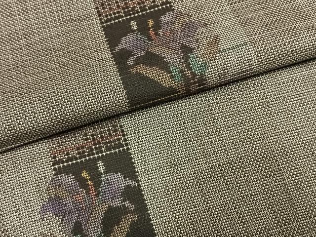 平和屋着物●本場大島紬 9マルキ 草花文 正絹 逸品 AABK1162fy