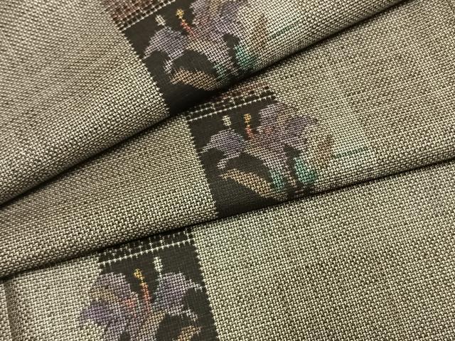 平和屋着物●本場大島紬 9マルキ 草花文 正絹 逸品 AABK1162fy