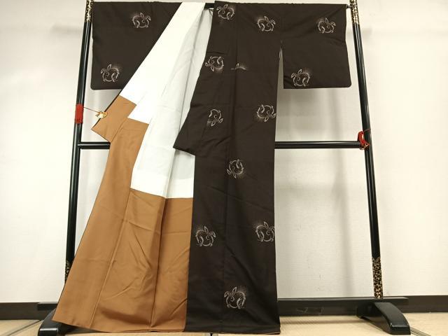 平和屋着物●本場大島紬 9マルキ 地空き 兎 正絹 逸品 AABK1163fy