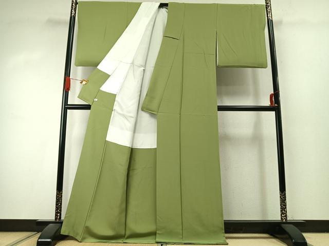 平和屋着物●上質な色無地 夢想庵 苗色 正絹 逸品 AABK1166fy