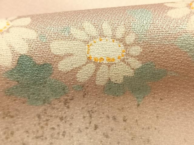 平和屋着物●訪問着 手描き 枝花文 暈し染め 銀彩 正絹 逸品 AABK1168fy