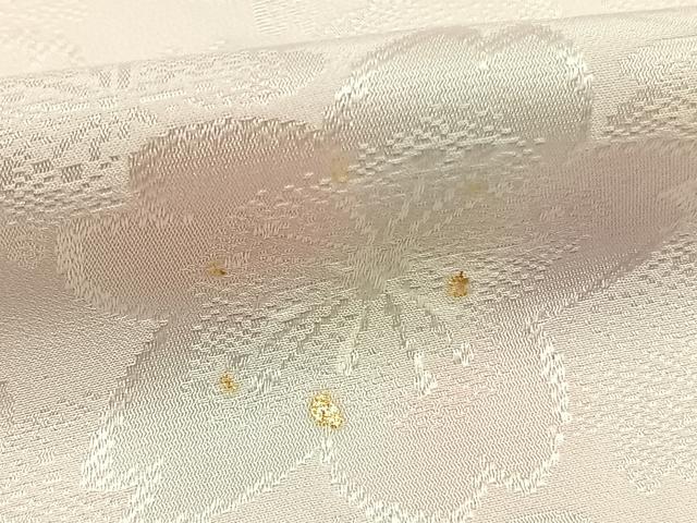平和屋着物●振袖用長襦袢 無双仕立て 舞桜地紋 暈し染め 金彩 京都きもの友禅扱い 半衿刺繍 正絹 逸品 未使用 AABK1177fy
