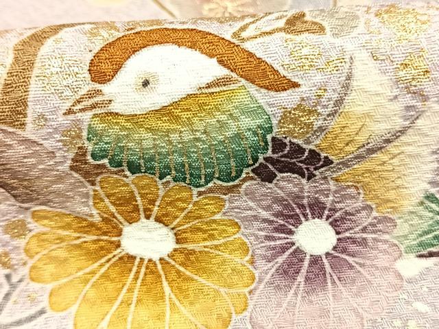 平和屋着物●訪問着 辻が花 花鳥文 暈し染め 金銀彩 正絹 逸品 未使用 AABK1179fy