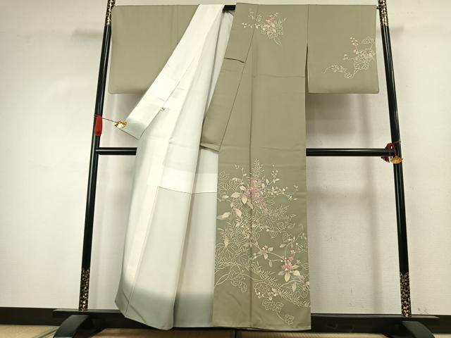 平和屋着物●訪問着 枝花文 金彩 正絹 逸品 AABK1188fy