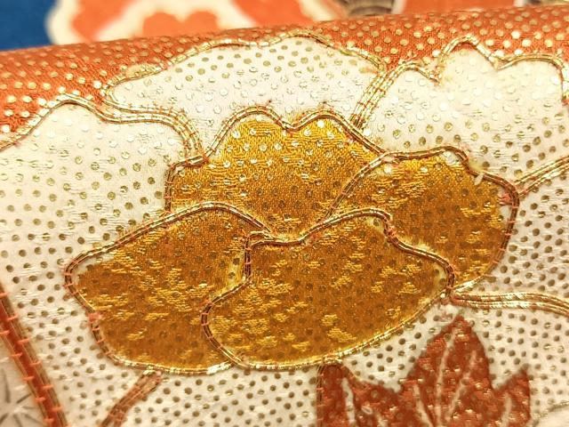 平和屋着物●豪華振袖 駒刺繍 束ね熨斗花文 金彩 正絹 逸品 AABK1193fy