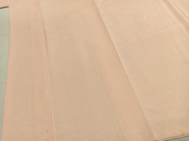 平和屋着物●上質な色無地 網目地紋 洗柿色 正絹 逸品 AABK1195fy