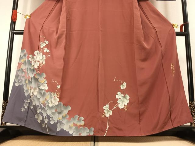平和屋着物●皇室デザイナー 中村乃武夫 訪問着 南天文 暈し染め 金彩 正絹 逸品 AABK1203fy