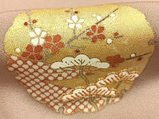 平和屋着物●訪問着 駒刺繍 雪輪花文 金彩 正絹 逸品 AABK1204fy