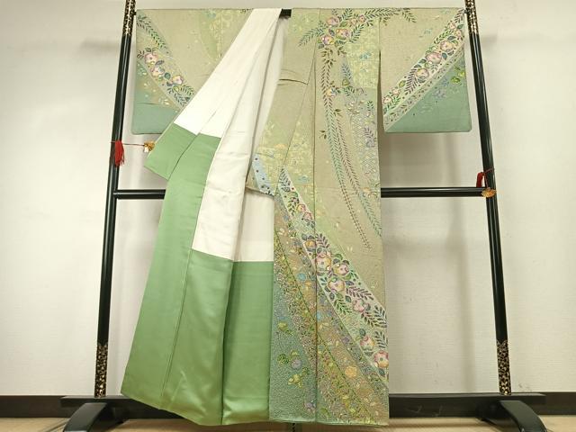 平和屋着物●訪問着 辻が花 金彩 正絹 逸品 AABK1205fy
