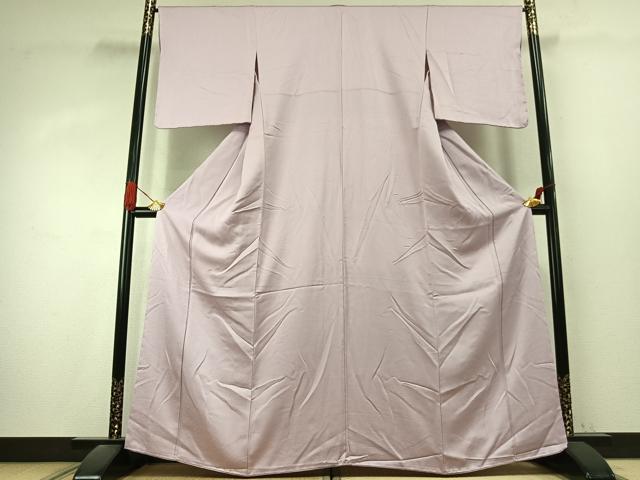 平和屋着物●上質な色無地 霞地紋 淡紅藤色 正絹 逸品 未使用 AABK1206fy