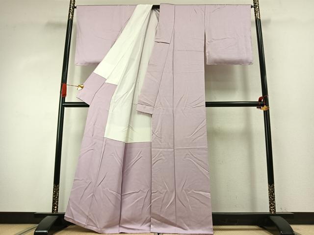 平和屋着物●上質な色無地 霞地紋 淡紅藤色 正絹 逸品 未使用 AABK1206fy