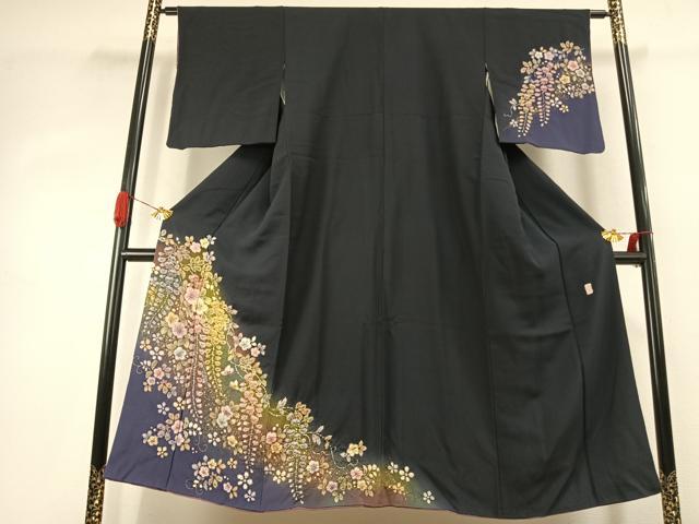 平和屋着物●越後十日町の一流染匠 桐屋・翠山工房 訪問着 絞り 辻が花 暈し染め 金彩 やまと誂製 正絹 逸品 AABK1214fy