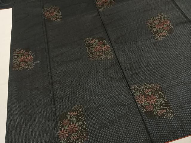 平和屋着物●本場大島紬 7マルキ 草花文 正絹 逸品 AABK1215fy