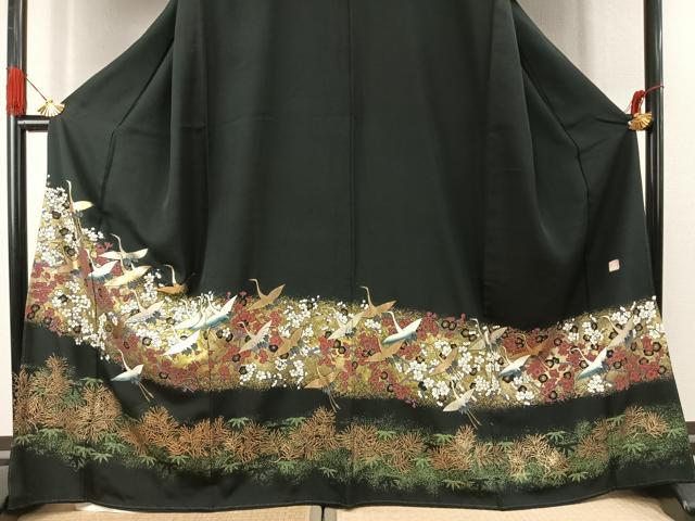 平和屋着物●豪華黒留袖 作家物 飛鳥枝梅文 金銀彩 正絹 逸品 AABK1220fy
