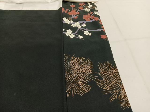 平和屋着物●豪華黒留袖 作家物 飛鳥枝梅文 金銀彩 正絹 逸品 AABK1220fy