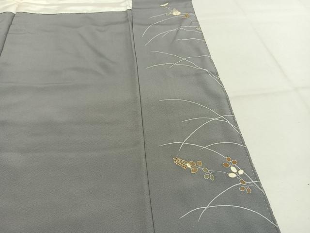 平和屋着物●訪問着 刺繍 草花陶器文 金糸 金彩 正絹 逸品 AABK1225fy