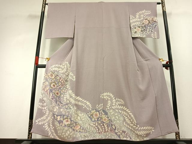 平和屋着物●訪問着 辻が花 暈し染め 鬼しぼ縮緬 正絹 逸品 AABK1231fy