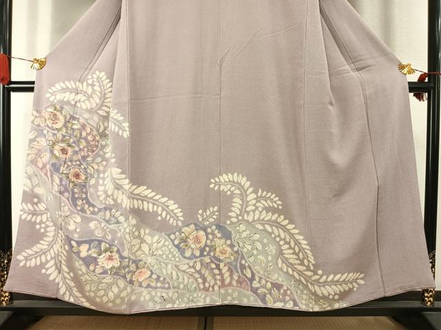 平和屋着物●訪問着 辻が花 暈し染め 鬼しぼ縮緬 正絹 逸品 AABK1231fy