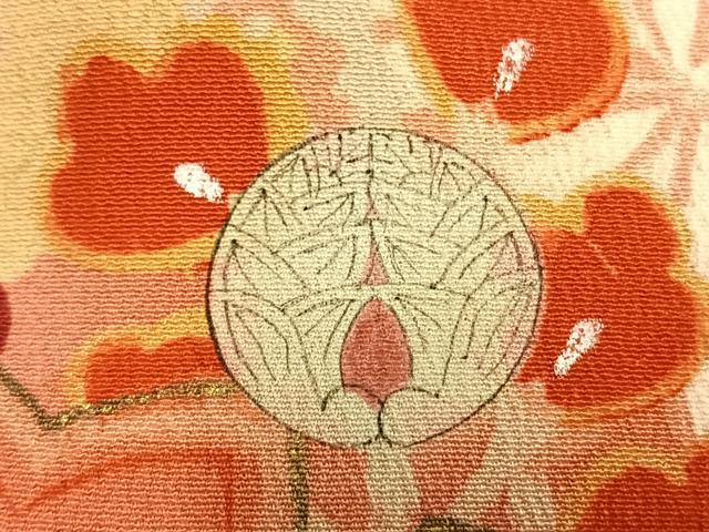 平和屋本店●アンティーク 大正ロマン 振袖 駒刺繍 草花文 金糸 金銀彩 正絹 逸品 AABK1249fy
